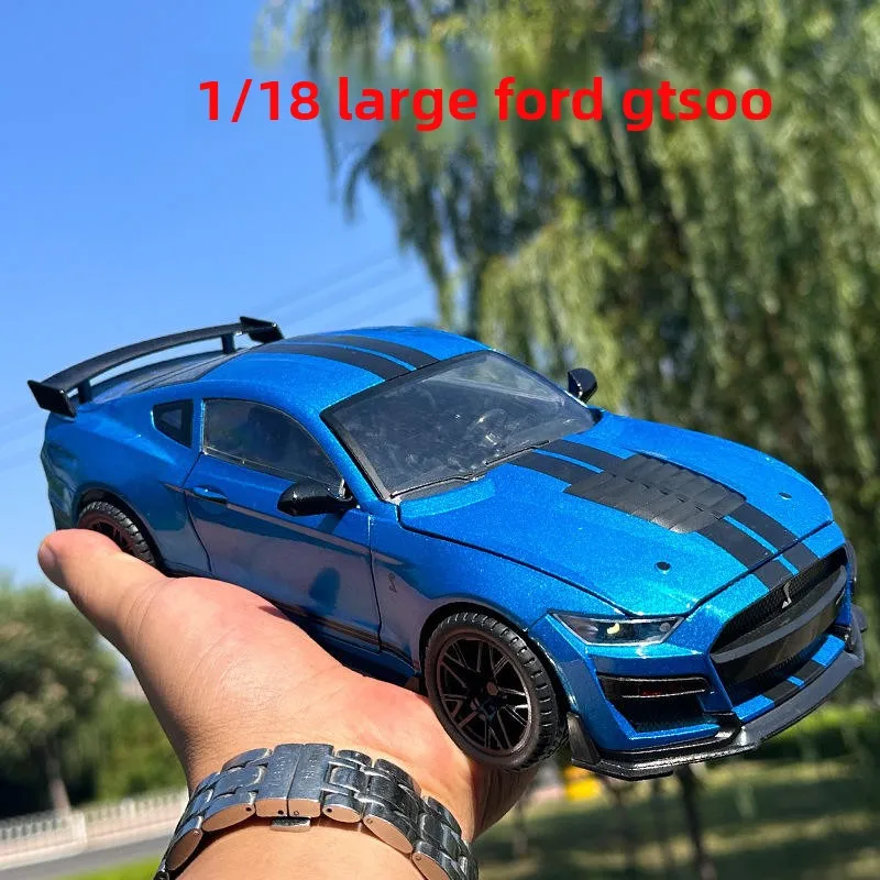 Große 1:18 Ford Mustang GT500 Miniaturen Legierung Druckguss Metall Fahrzeug Modell Schreibtisch Desktop Sammlung Dekorative Hobby Ornamente