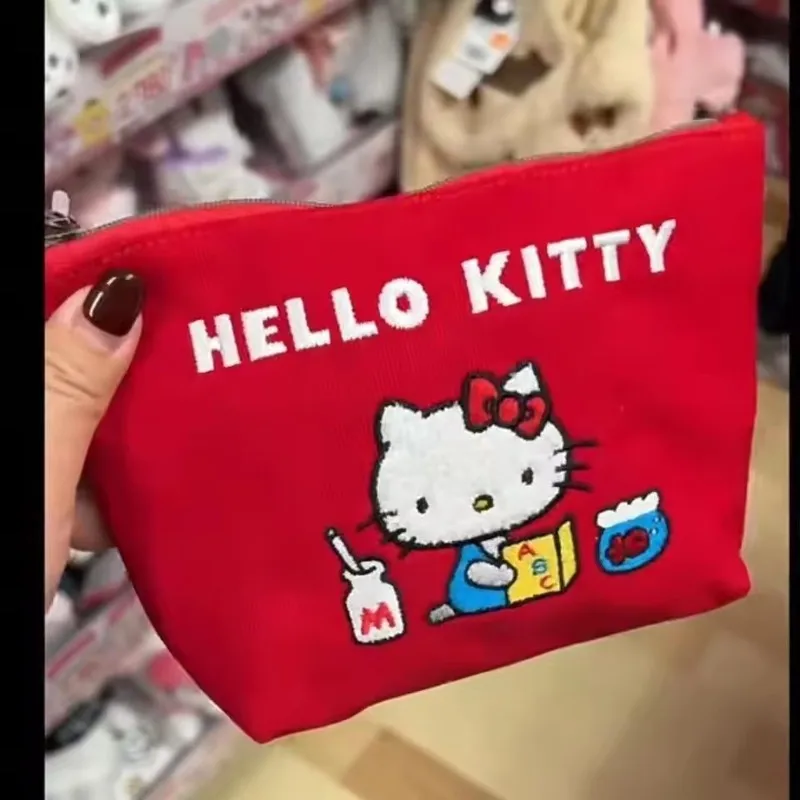 Kawaii Mode Rot Frauen Große Kapazität Make-Up Tasche Nette Mädchen Reise Lagerung Tasche Null Brieftasche Mädchen Geschenke