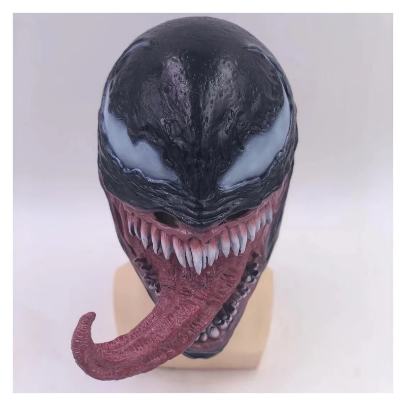 Venom-Maske, Cosplay, Halloween, Horror-Held, Latex, Venom, tragbare Schauspieler-Kopfbedeckung, Erwachsene, Einheitsgröße, Comic-Con, Party-Maskerade-Requisiten Image