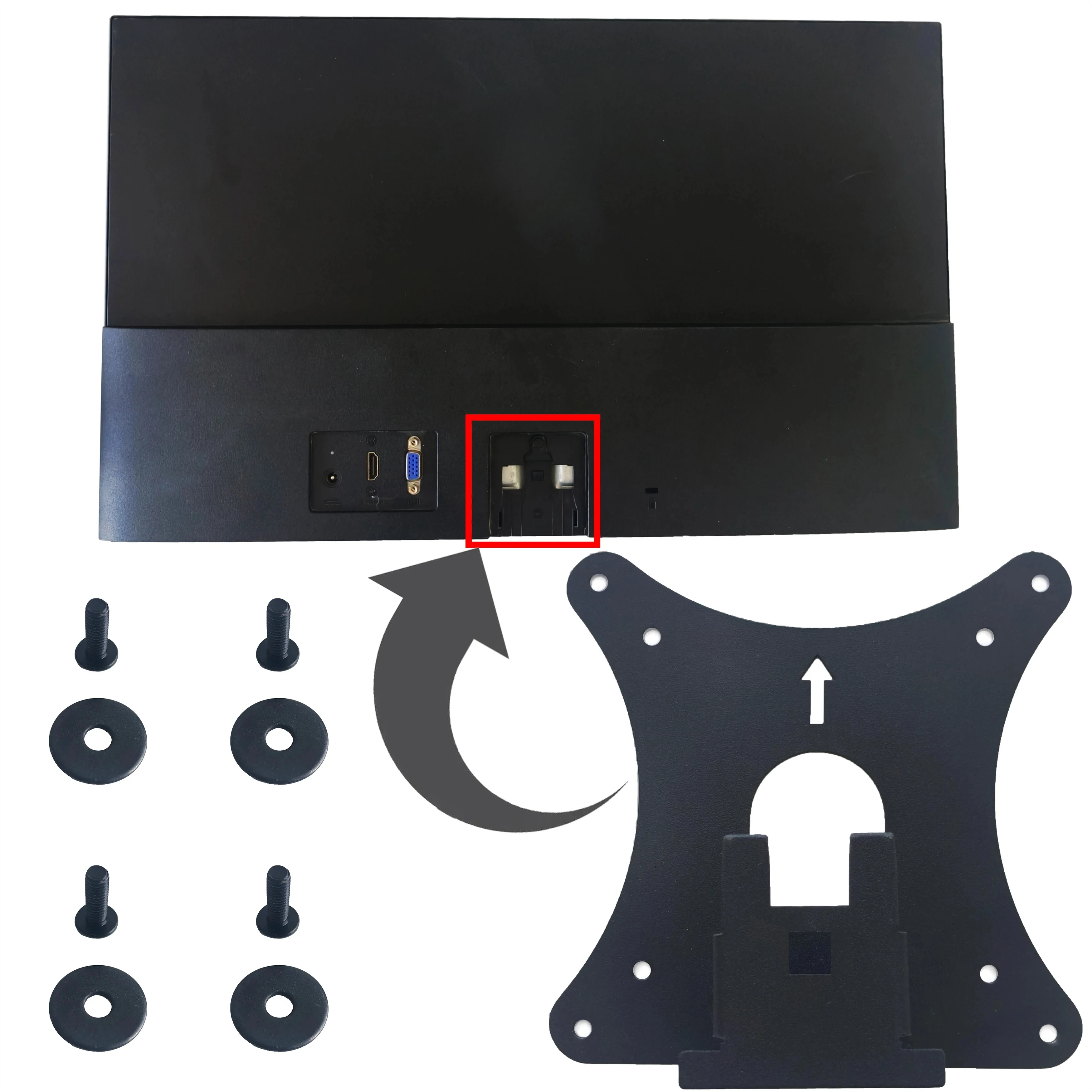 Monitorarm/Montage-VESA-Adapter für HP 21,5" 22" 23,8" 24" 27" 22M 24M 27M IPS-Display, passend für Ständer und Wandhalterungen Image