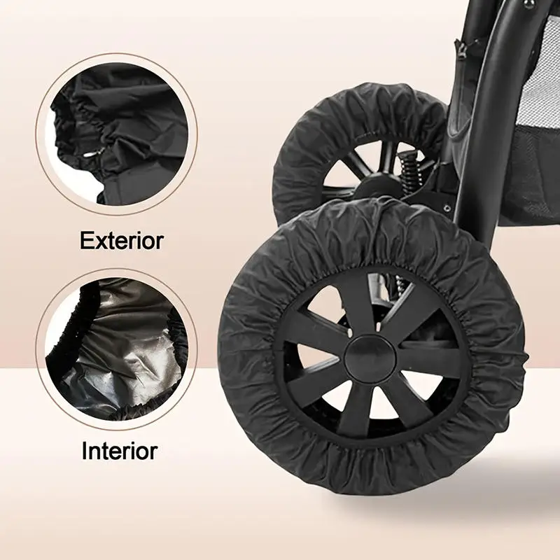 4Pcs Baby Kinderwagen Rad Abdeckungen Kinderwagen Rad für Schutz Abdeckung Kinderwagen Reifen Staubdicht Abdeckung Kinderwagen Rad Prote Image