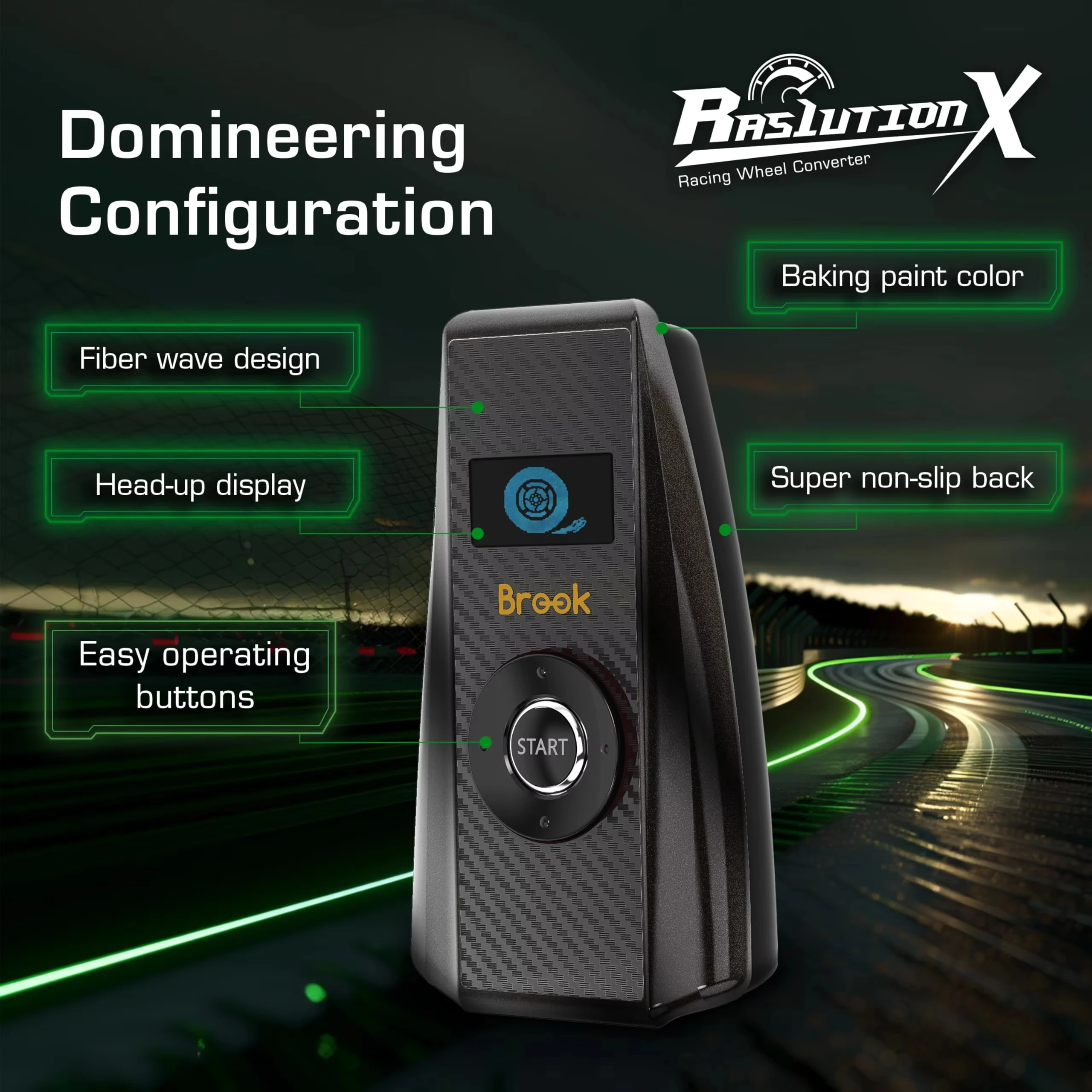 Brook Ras1ution X – Racing Wheel Converter unterstützt Force Feedback und App-Steuerung Xbox One für Xbox 360 60+ Lenkräder Image