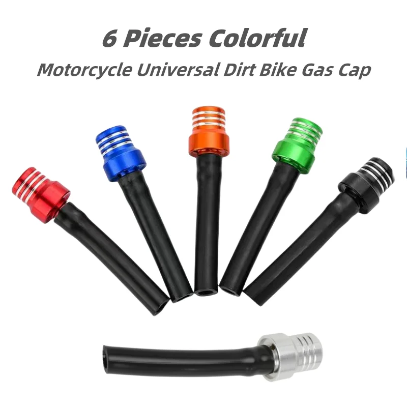 6 Stück Gas Tankdeckel Ventil Kraftstoff Gas Tankentlüftung Motorrad Entlüftungsschlauch 6 Farben Aluminium Entlüftung Entlüftung Kraftstofftank Entlüftung Image