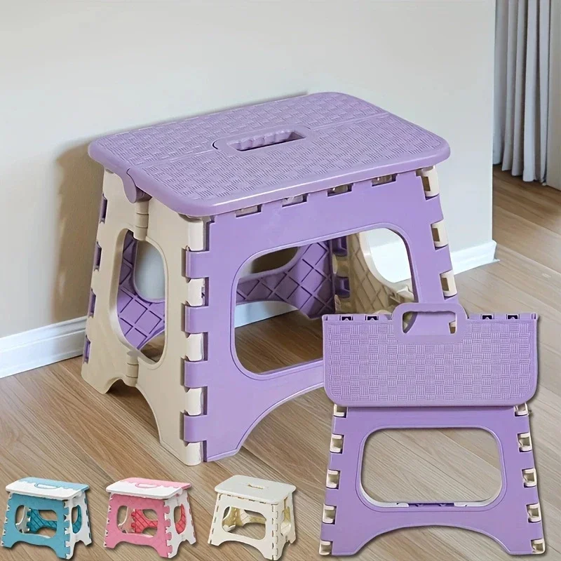 Kunststoff-Klapphocker, tragbarer kleiner Outdoor-Hocker, kleiner Lernhocker für Mazza-Kinder im Haushalt, kleiner Hocker für Schleppe Image