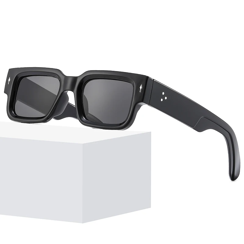 Wandern 3 stücke Mode Y2K Platz Anti Licht Gläser Frauen Kleine Rahmen Niet Design Brillen Männer Hohe Qualität Niet Shades UV400 Image