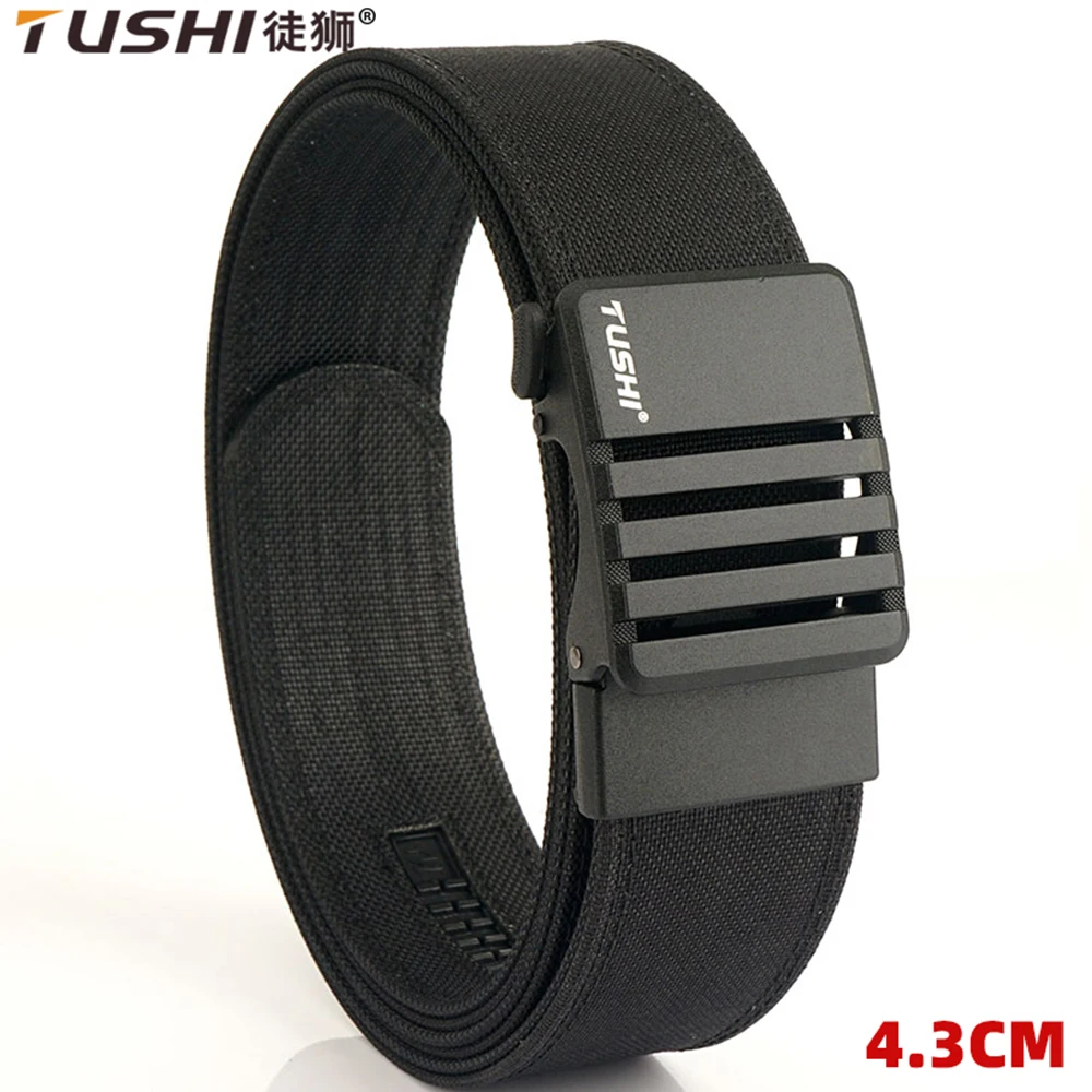 TUSHI Hard 4.3 Taktischer Gürtel für Herren, Metall-Automatikschnalle, IPSC-Waffengürtel, 1100D Nylon, Militärgürtel, Outdoor-Sportgürtel, Herren Image