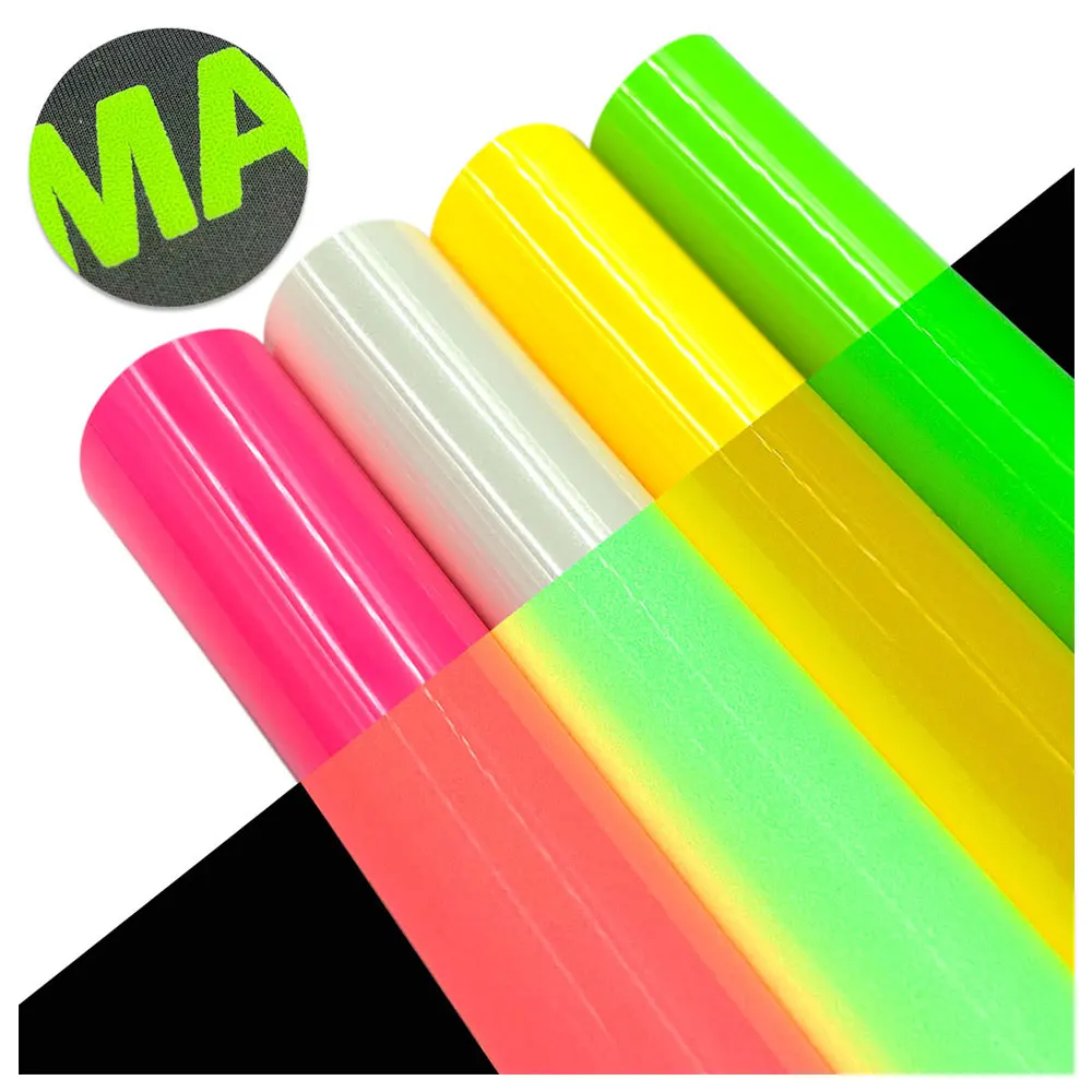 Im Dunkeln leuchtende Wärmeübertragungs-Vinylfolie, 3D-Puff, leuchtendes PU, HTV, zum Aufbügeln, T-Shirts, Kleidungsstück, Stoff, Tasche, Dekoration, DIY zum Schneiden Image