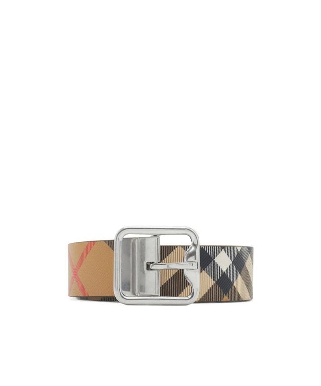 Reversible Checked B Buckle Belt - White - Burberry Belts