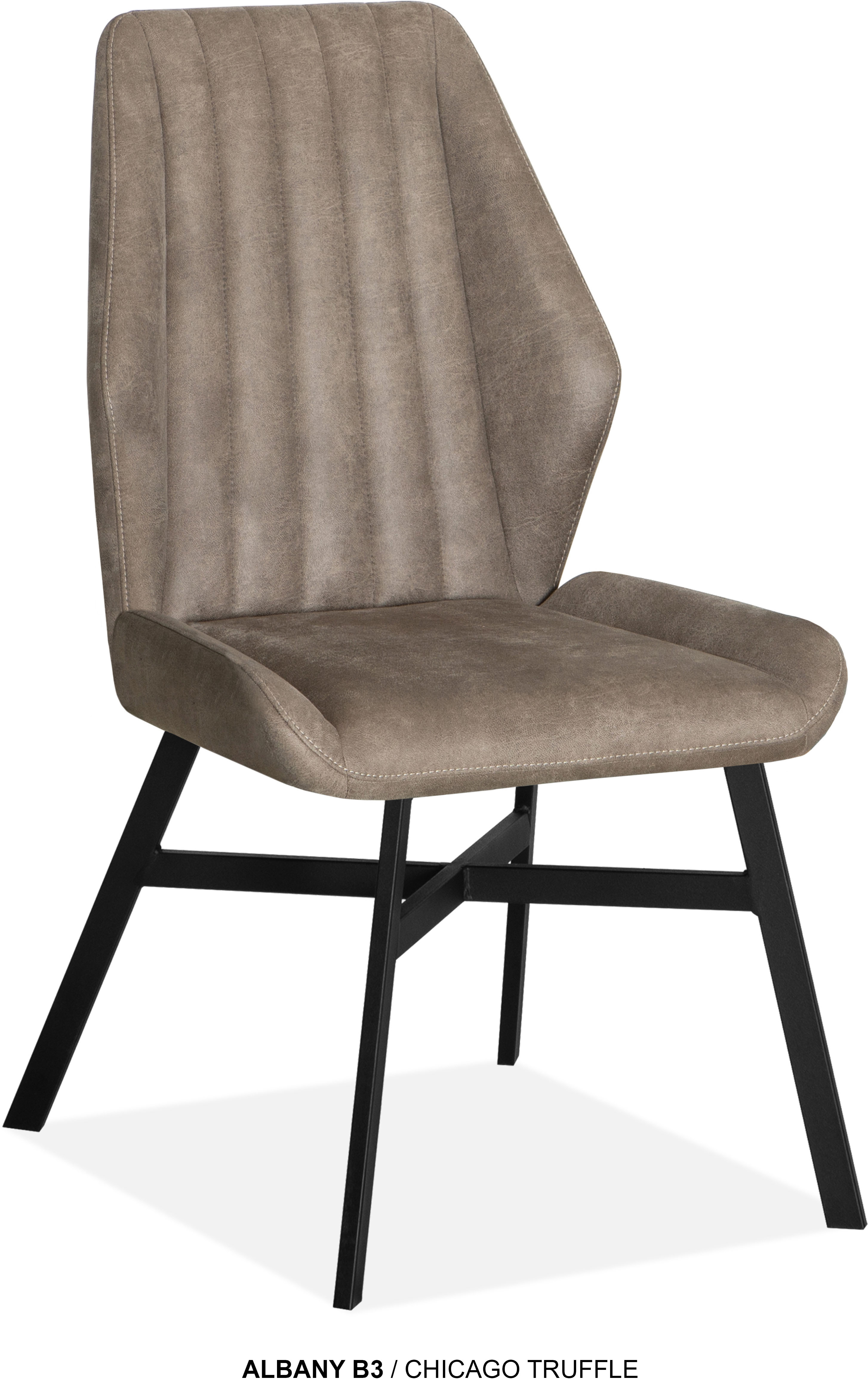 Esszimmerstuhl OMG DESIGN "Albany", truffle, schwarz, B:51cm H:96cm T:63,5cm, Polyester, Stühle, Esszimmerstuhl, pflegeleichter Bezug Image