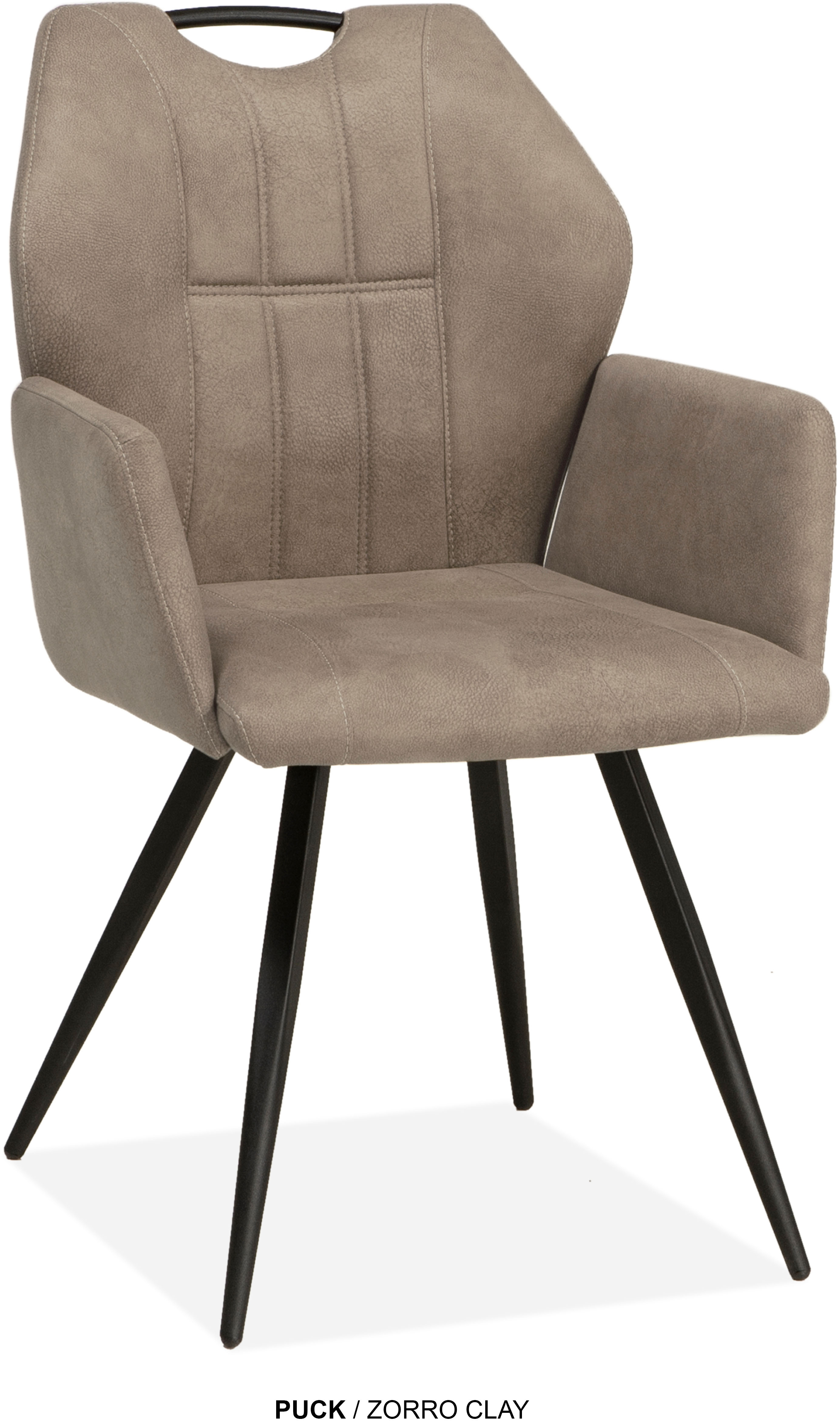 Esszimmerstuhl OMG DESIGN "Puck", clay, schwarz, B:57cm H:89,5cm T:61,5cm, Polyester, Stühle, Esszimmerstuhl, Esszimmerstuhl, pflegeleichter Bezug