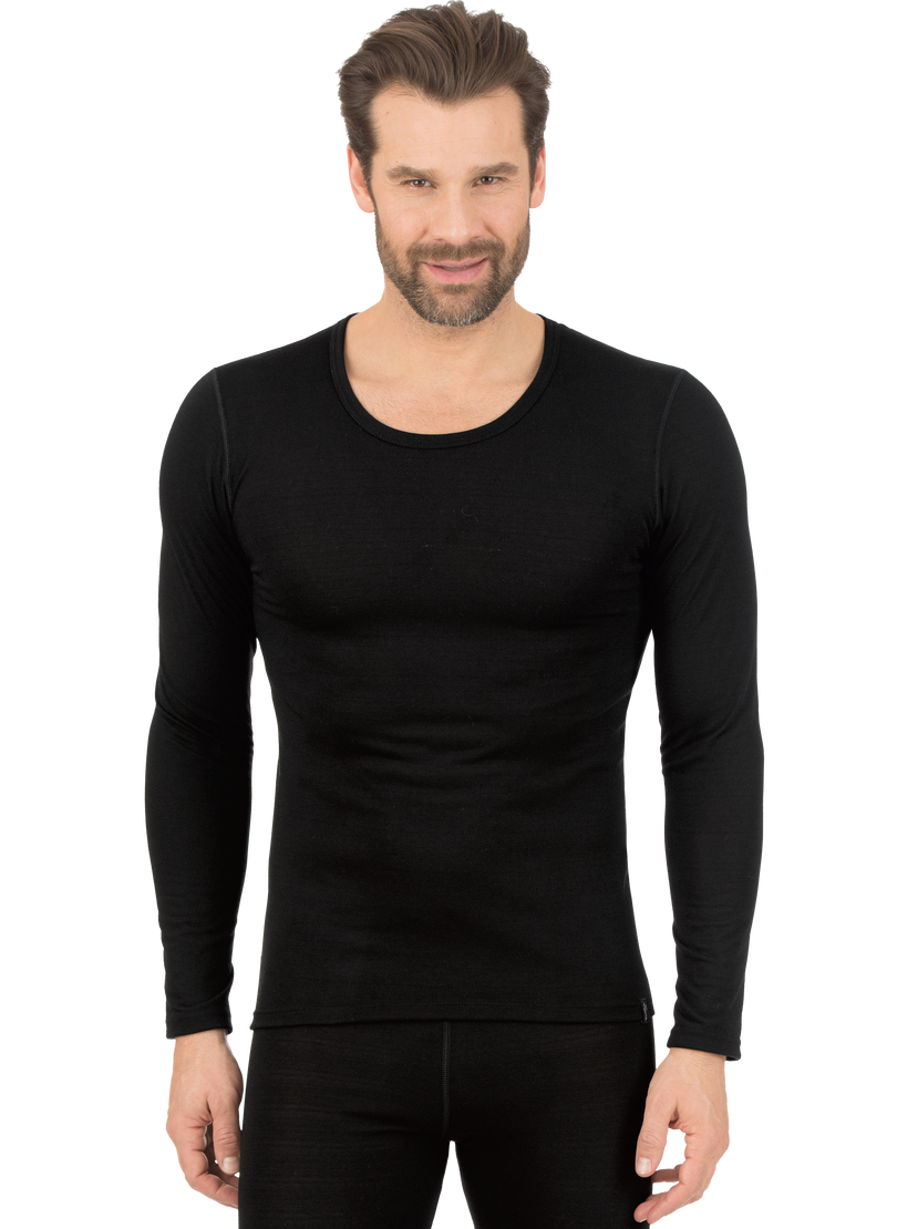 Longsleeve TRIGEMA "TRIGEMA Langarm Funktionsshirt", Herren, Gr. XXL, schwarz, 100% Polyester (Bioactive), Shirts Image