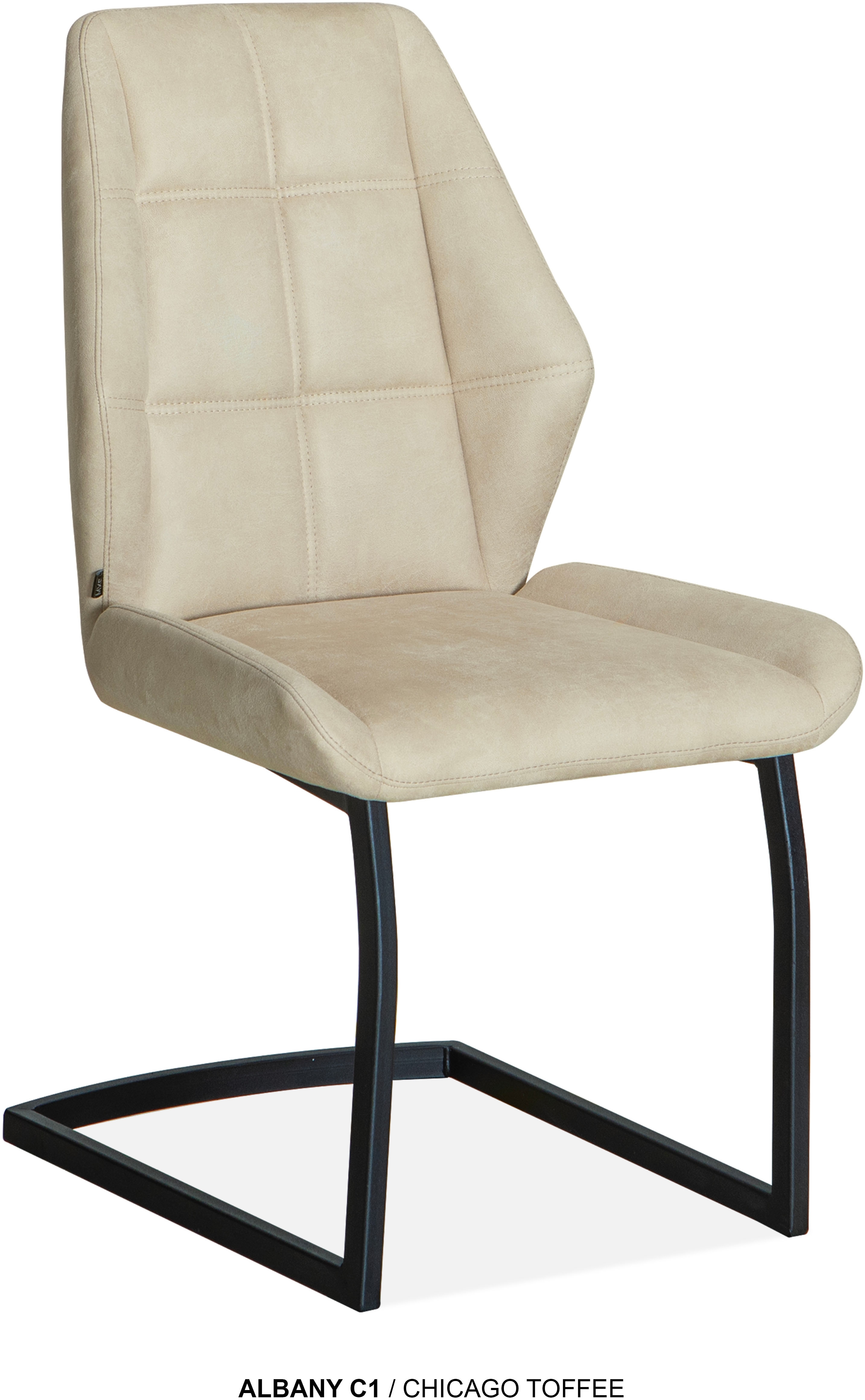 Esszimmerstuhl OMG DESIGN "Albany", toffee, schwarz, B:51cm H:98cm T:62cm, Polyester, Stühle, Esszimmerstuhl, pflegeleichter Bezug Image