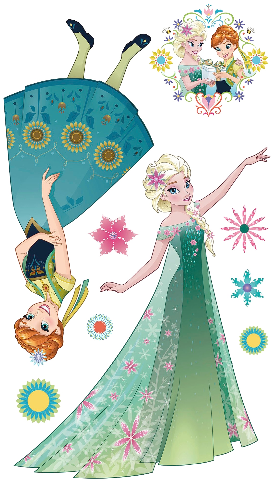 Vliestapete KOMAR "Selbstklebende Vlies - Frozen Springtime XXL - Größe 127 x 200 cm", bunt, B:127 L:200, Vlies, Tapeten, Kinderzimmer Image