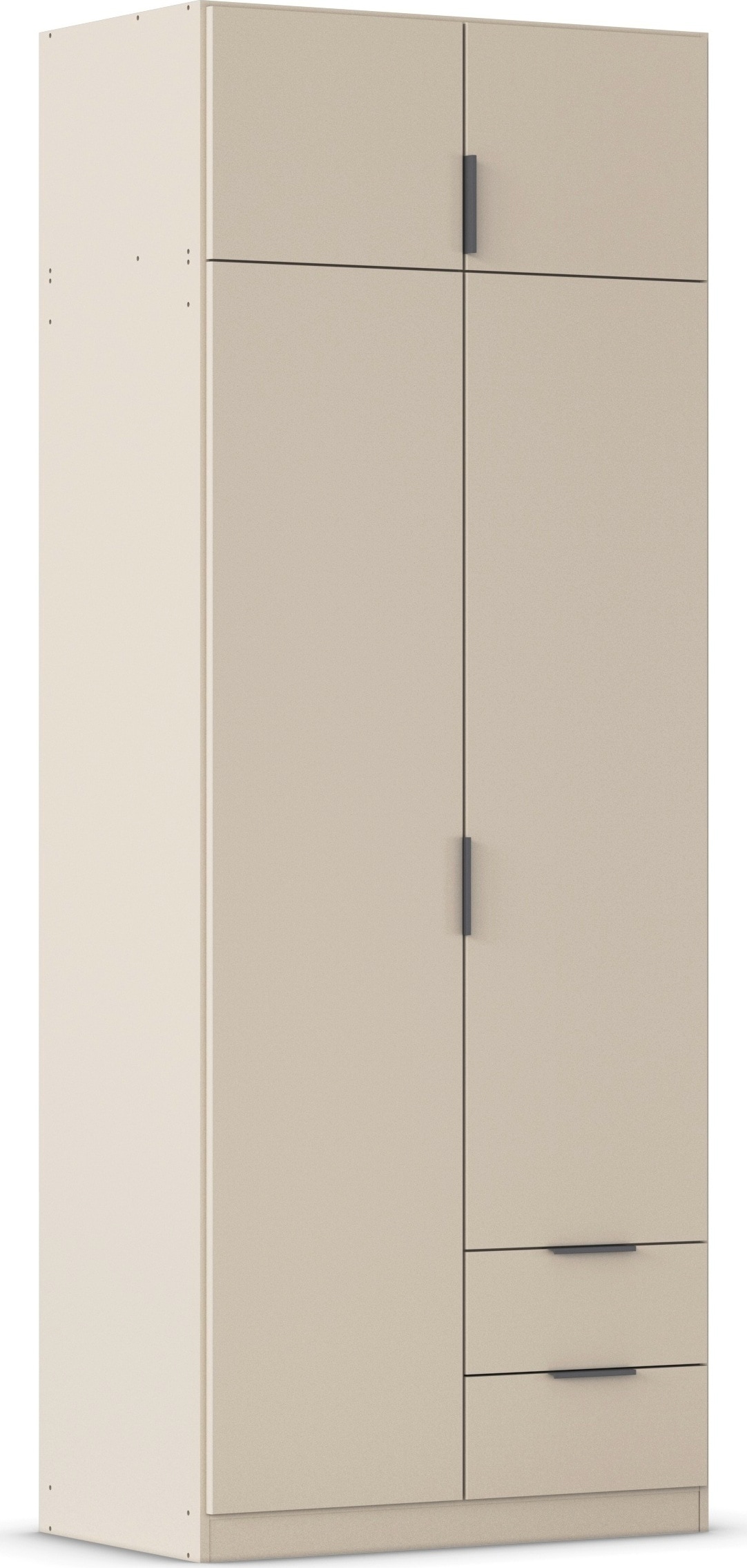 Kleiderschrank RAUCH "Drehtürenschrank Schrank Garderobe Ankleide Schlafzimmer LAGOA", beige (champagner), B:91cm H:235cm T:54cm, Holzwerkstoff, Schränke, mit geräumigen Schubladen, optional mit Aufsatz MADE IN GERMANY Image