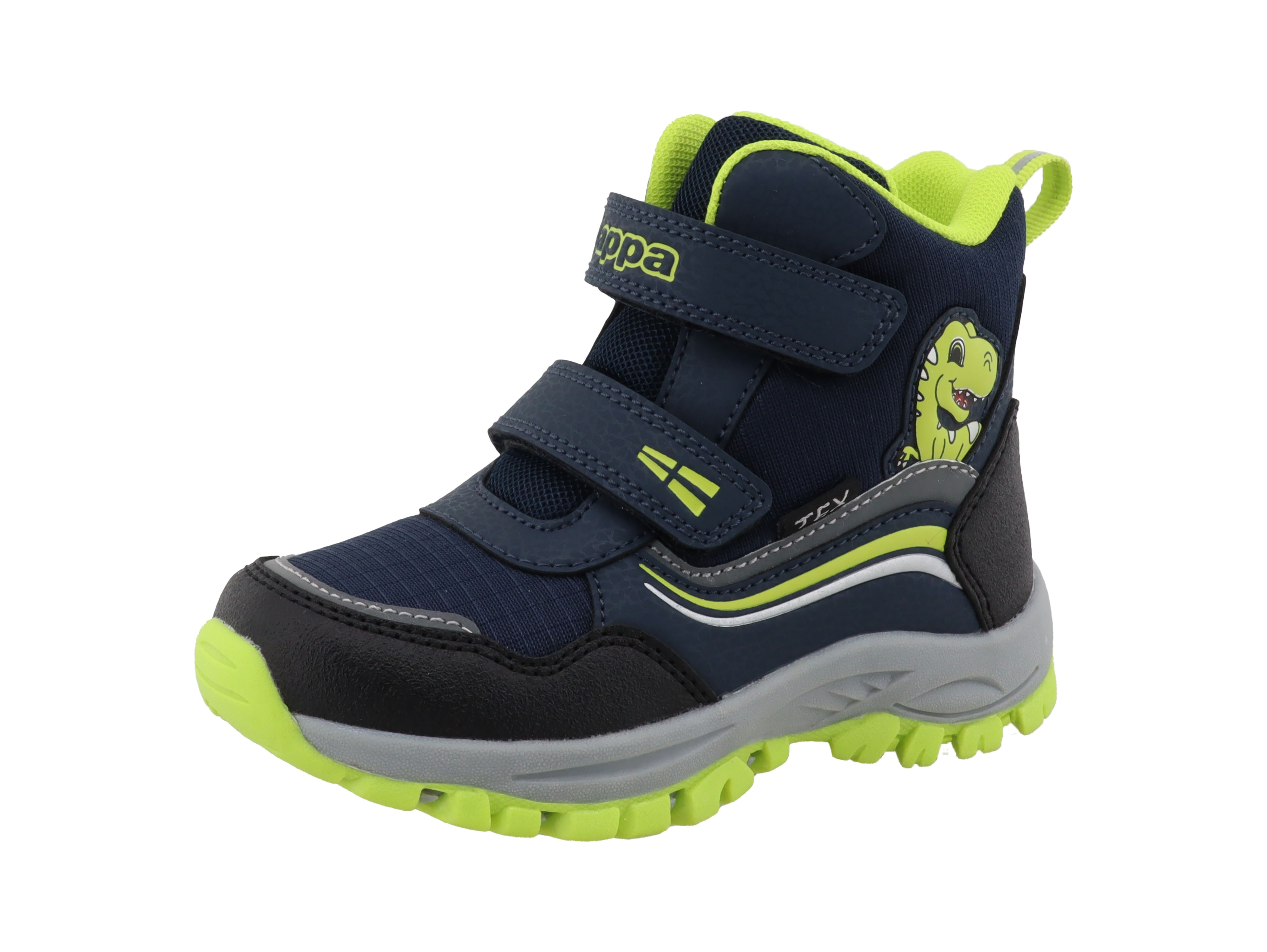 Winterboots KAPPA "Erica", Jungen, Gr. 25, navy, lime, Synthetik, Schuhe Winterboots, Winterschuhe, Winterstiefel, Snowboots, wasserdicht