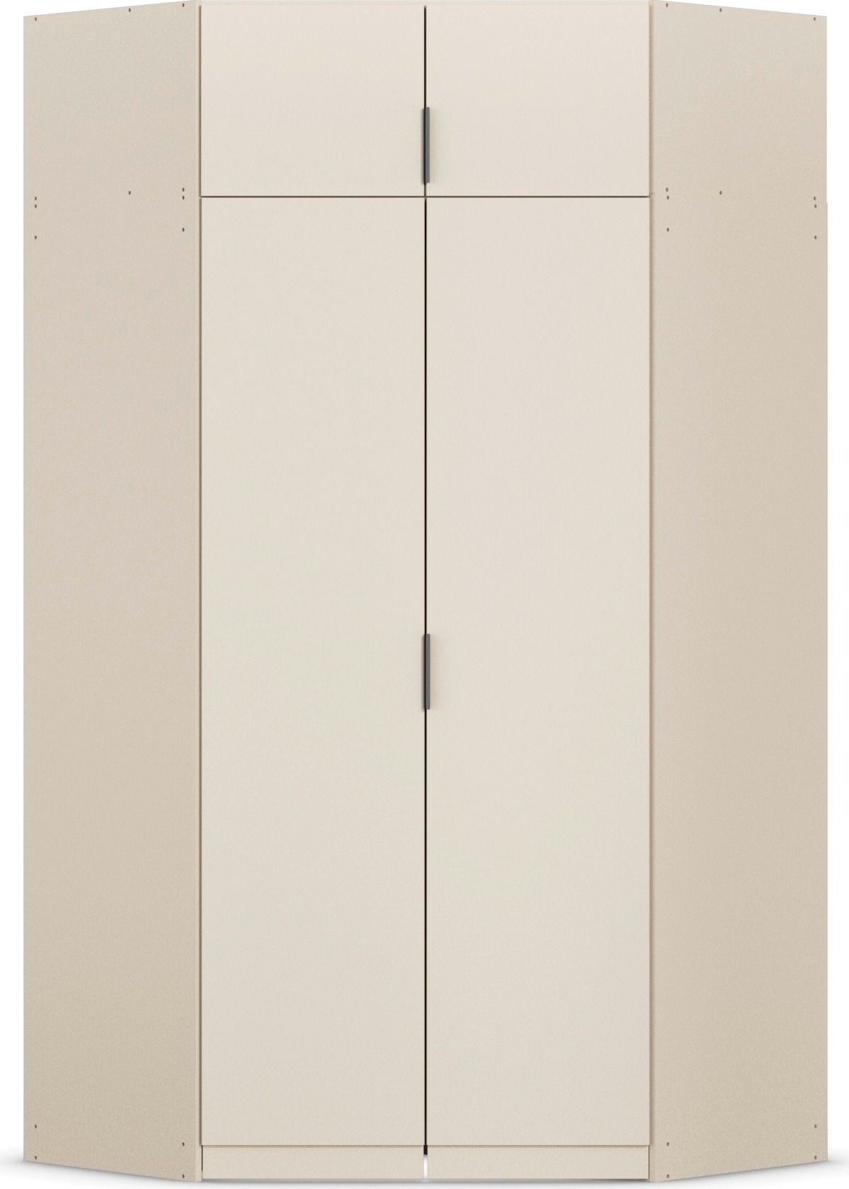 Kleiderschrank RAUCH "Eckschrank Schrank Ankleidezimmer Schlafzimmer Garderobe LAGOA", beige (champagner), B:117cm H:235cm T:117cm, Holzwerkstoff, Schränke, Kleiderschrank, voll ausgestattet viel Stauraum, optional mit Aufsatz MADE IN GERMANY