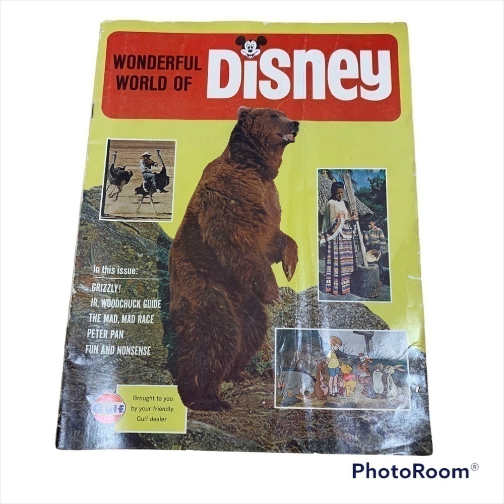 Disney Accents | Vintage Wonderful World Of Disney Magazine Grizzly Bear Winnie The Pooh | Color: Red/Yellow | Size: Os