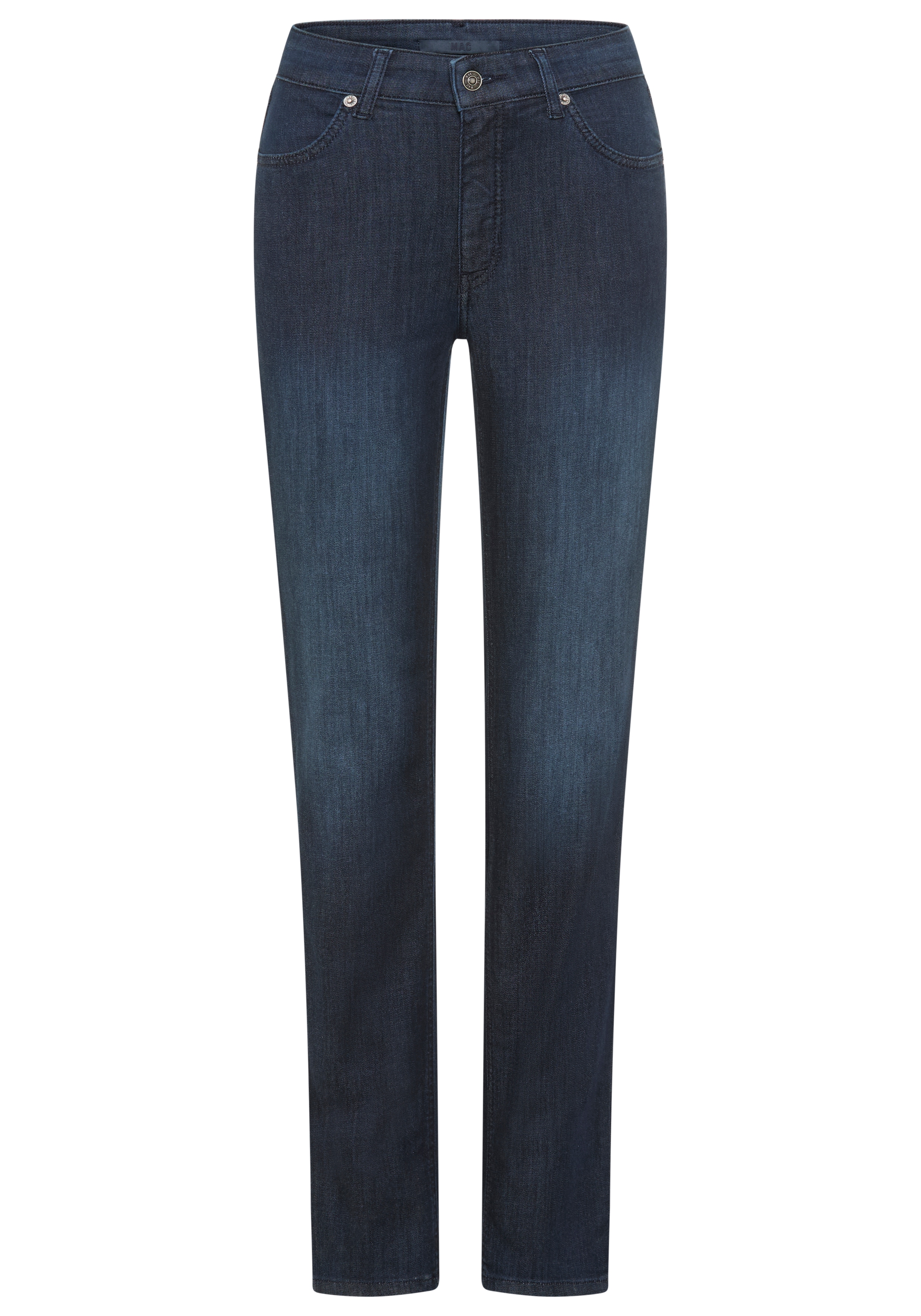 Slim-fit-Jeans MAC "MELANIE", Damen, Gr. 38, Länge 30, basic used wash, Denim/Jeans, Obermaterial: 90% Baumwolle, 8% Polyester, 2% Elasthan, unifarben, slim fit lang, Jeans, mit Stretch, in 4-Pocket-Form Image