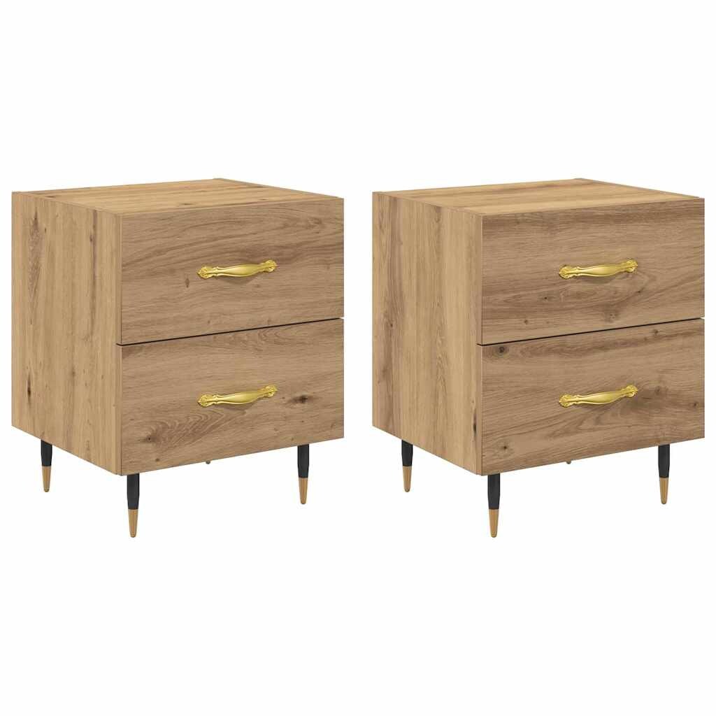 vidaXL Nachttisch 2 pcs Artisan-Eiche 40 x 35 x 47,5 cm Holzwerkstoff Image