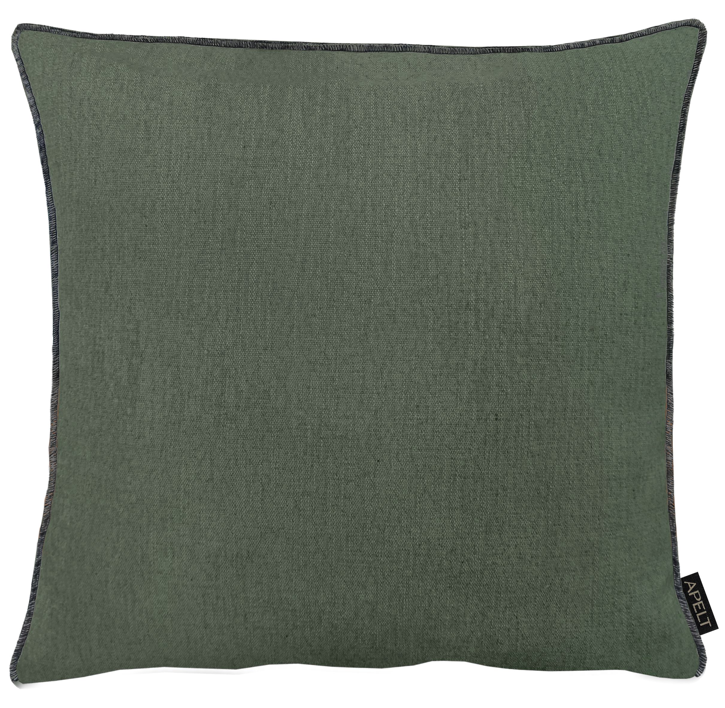 Dekokissen APELT "Stone", grün (grün, unifarben), B:45cm H:5cm L:45cm, Leinen, Polyester, Dekokissen_Sitzkissen_Kissenhüllen Image