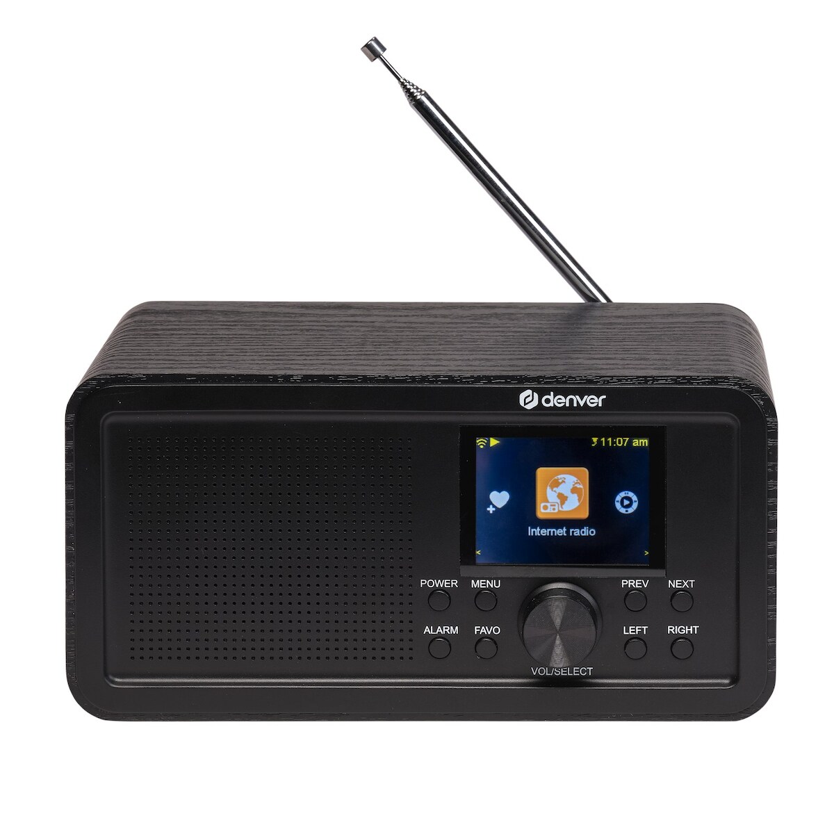 Denver DIR‑200 Internetradio smart kompakt DAB+ FM mit Farbdisplay, Bluetooth & Dual‑Alarm, Netzwerkplayer, Equalizer - Netz- und Batteriebetrieb Image
