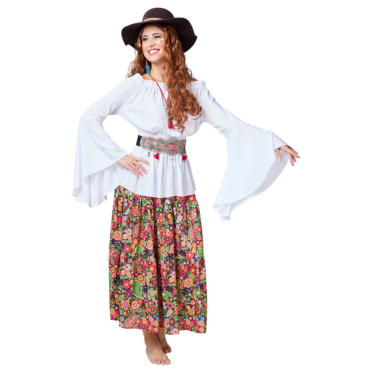Off-Shoulder-Bluse für Damen, weiß Image