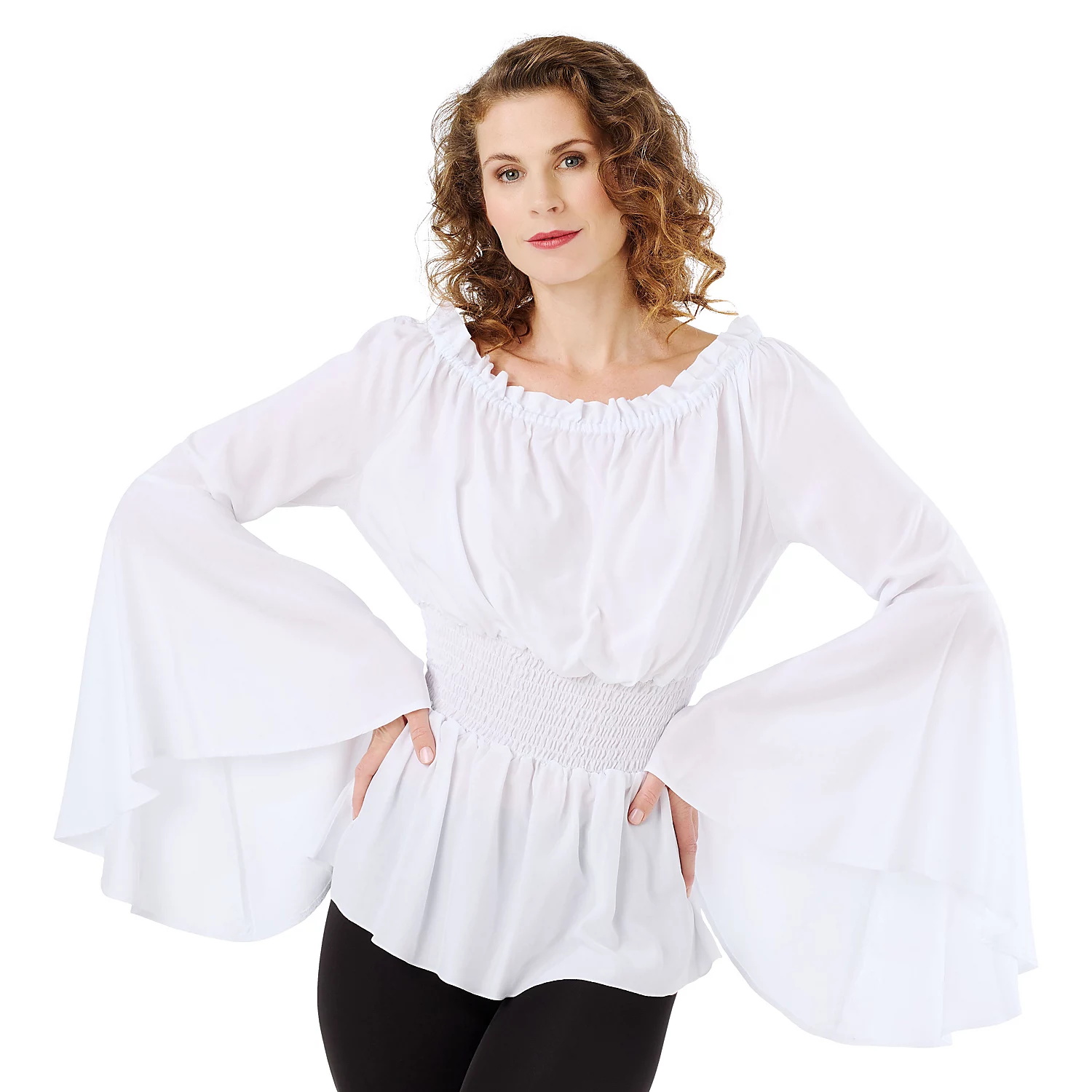 Blouse épaules dénudées pour femme, blanc