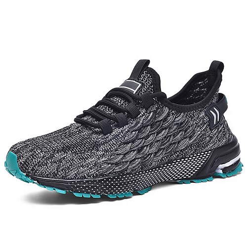 Blaue Mesh-Laufsneaker für Herren mit atmungsaktivem Obermaterial aus Strick und stoßdämpfender Sohle, leichte Sportschuhe für Fitnessstudio, Training und den Alltag Image