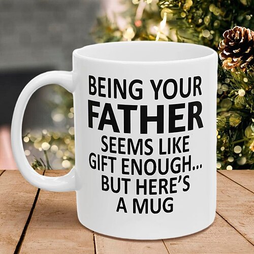 Dein Vater sein 11oz Lustige Tasse Feiertagskaffee Becher von Vater Lustiges Xmas Geschenk Familie Geburtstag Saisonale Trinkgefäße Image
