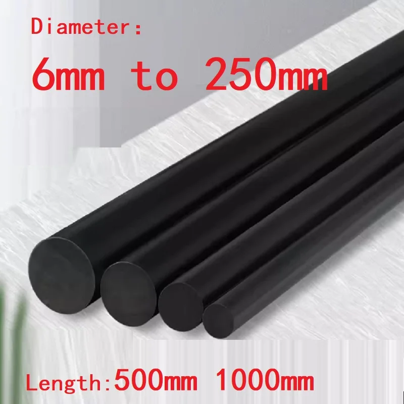 Schwarz Beige ABS-Stab CNC-bearbeitbarer Kunststoff-Rundstab Lager 6 mm 8 mm 10 mm 12 mm 15 mm 20 mm 25 mm 30 mm ~ 250 mm Länge 500 mm 1 m