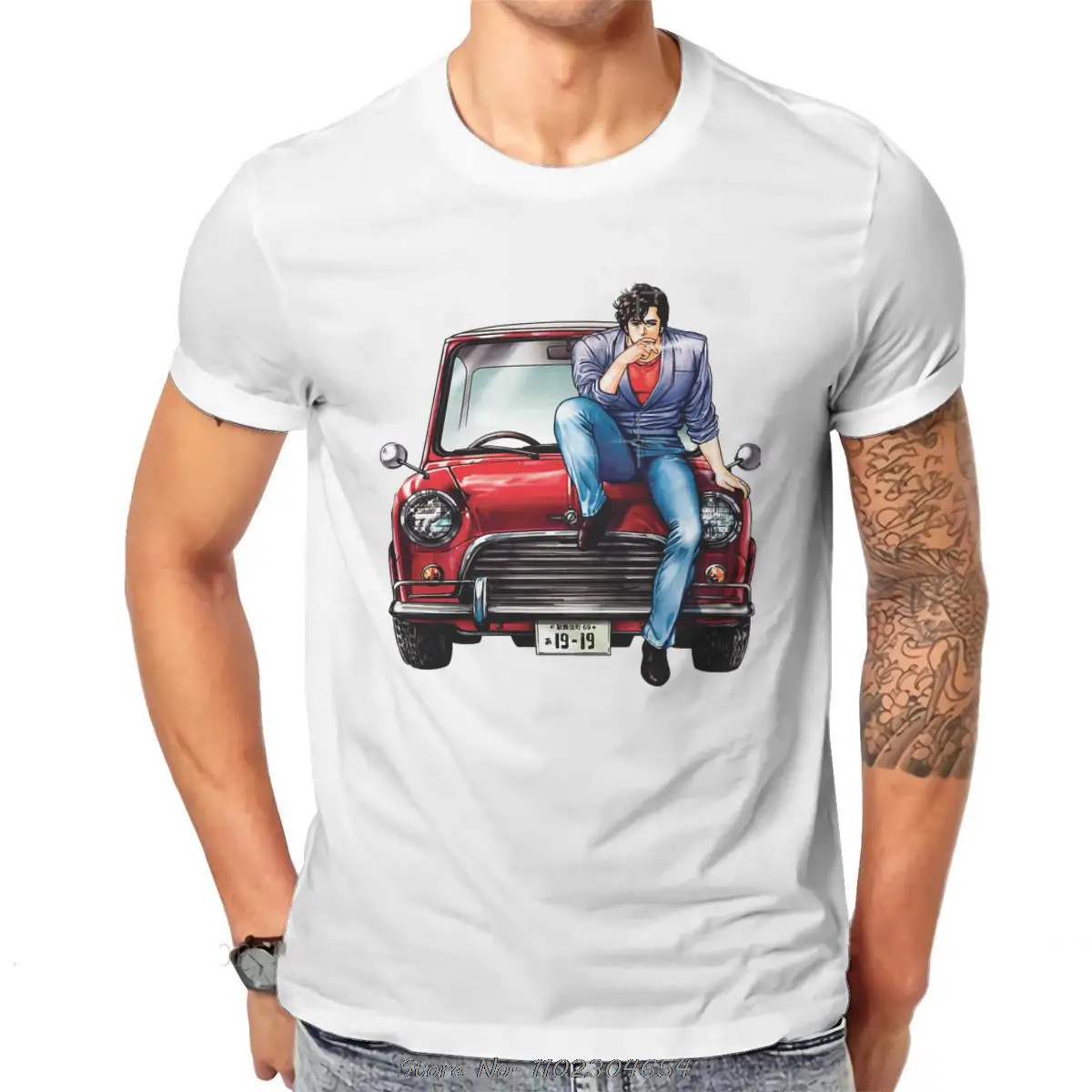 Punk Nicky Larson City Hunter Anime Gedruckt T-shirt Muster T-shirt männer Baumwolle Übergroßen T-shirt Harajuku Straße Tragen