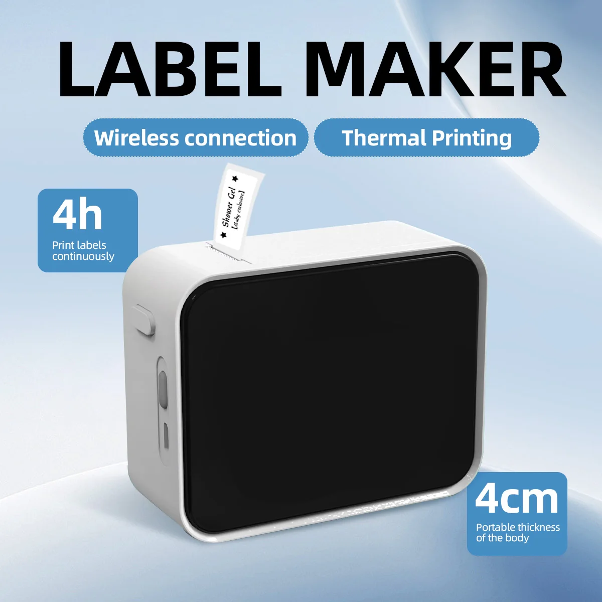 Etikettendrucker mit Klebeband, P7 Mini Thermo-Etikettendrucker, tragbarer Desktop-Etikettendrucker, Aufkleberdrucker Image