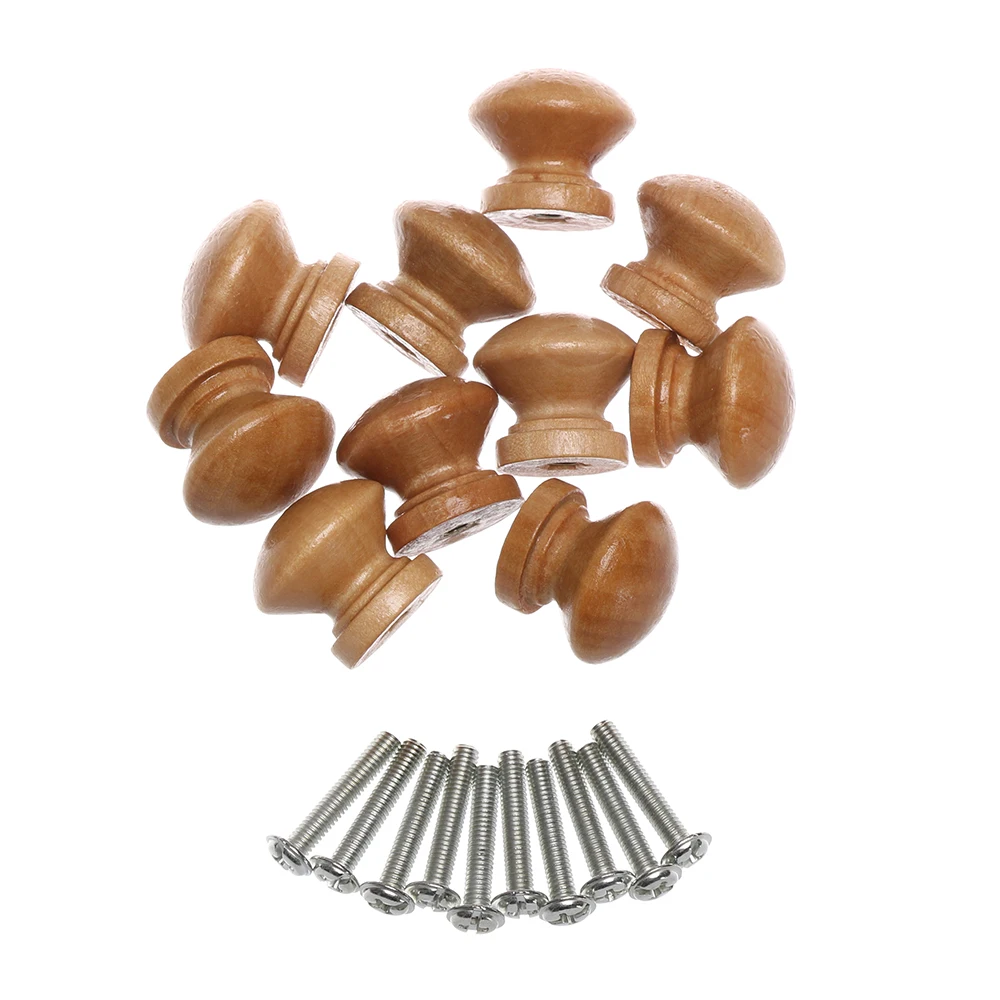 10 teile/los Runde Natürliche Holz Schrank Zieht Runde Form Schublade Knopf Türgriff Kleiderschrank Zieht Möbel Fitting Hardware