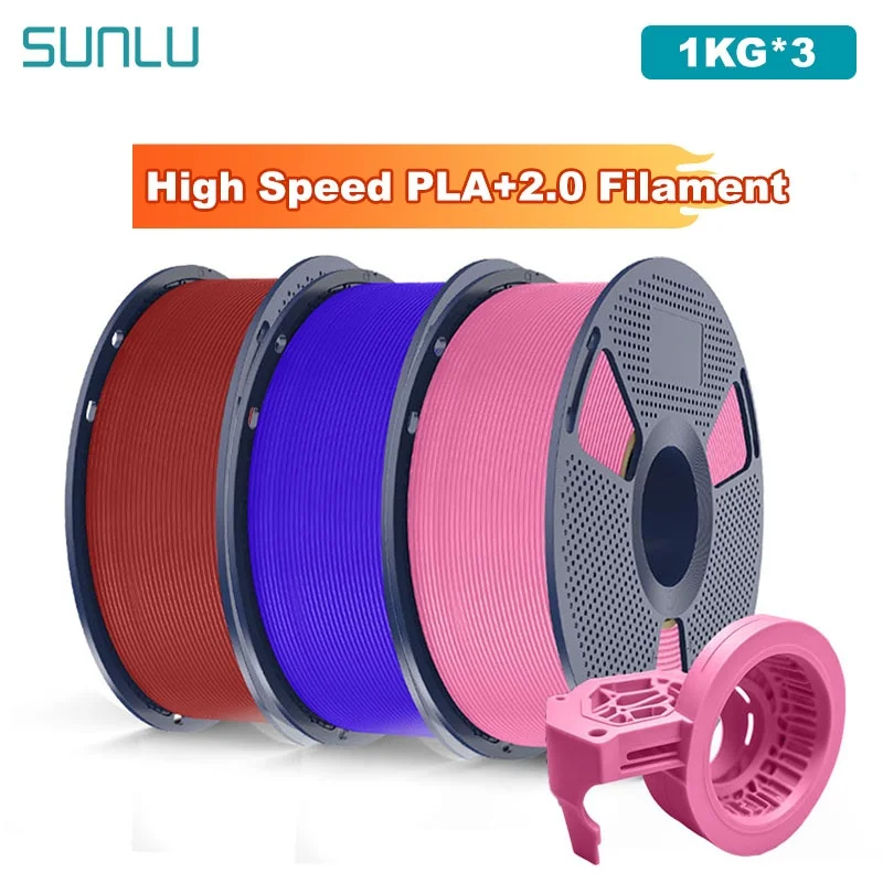 SUNLU 3 kg Hochgeschwindigkeits-PLA+2.0-Filament, 1000 g, 1,75 mm, hoher Durchfluss, schnelles 3D-Filament, passend für FDM-3D-Druck und schneller Drucker Image