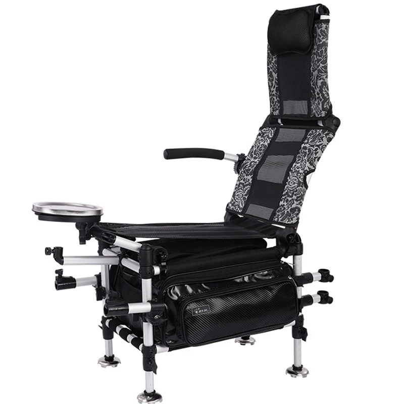 Angelausrüstung, Stuhltyp mit Rückenlehne, zusammenklappbarer tragbarer Angelbox, leichter, multifunktionaler Angelstuhl Image