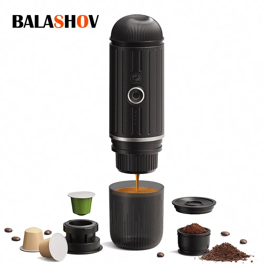 Tragbare Heiz-Espressomaschine, kabellose Kaffeekanne, wiederaufladbare Espresso-Extraktions-Kaffeemaschine für das Reisebüro