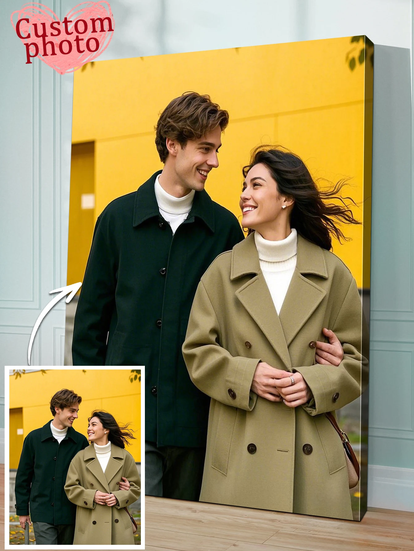 Benutzerdefiniertes Poster mit DIY-Rahmen oder rahmenlosem Poster, personalisierte Fotos auf Leinwand, individuelles hängendes Gemälde, individuelle Leinwand-Wanddekoration Image