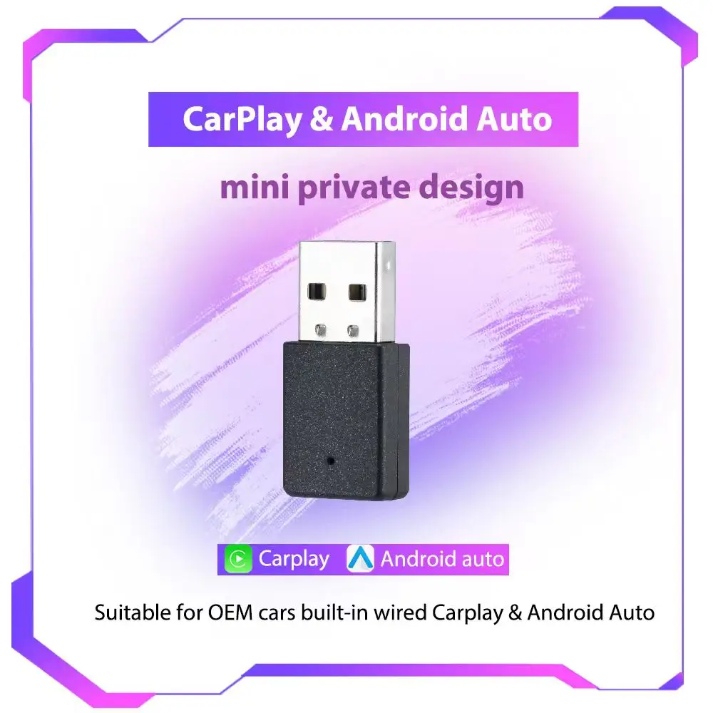 Mini AI Box 2-in-1 kabelloser Carplay-Adapter – Plug-and-Play-Android-Auto-Dongle für OEM-Autos mit kabelgebundenem Carplay BT5.0 Image