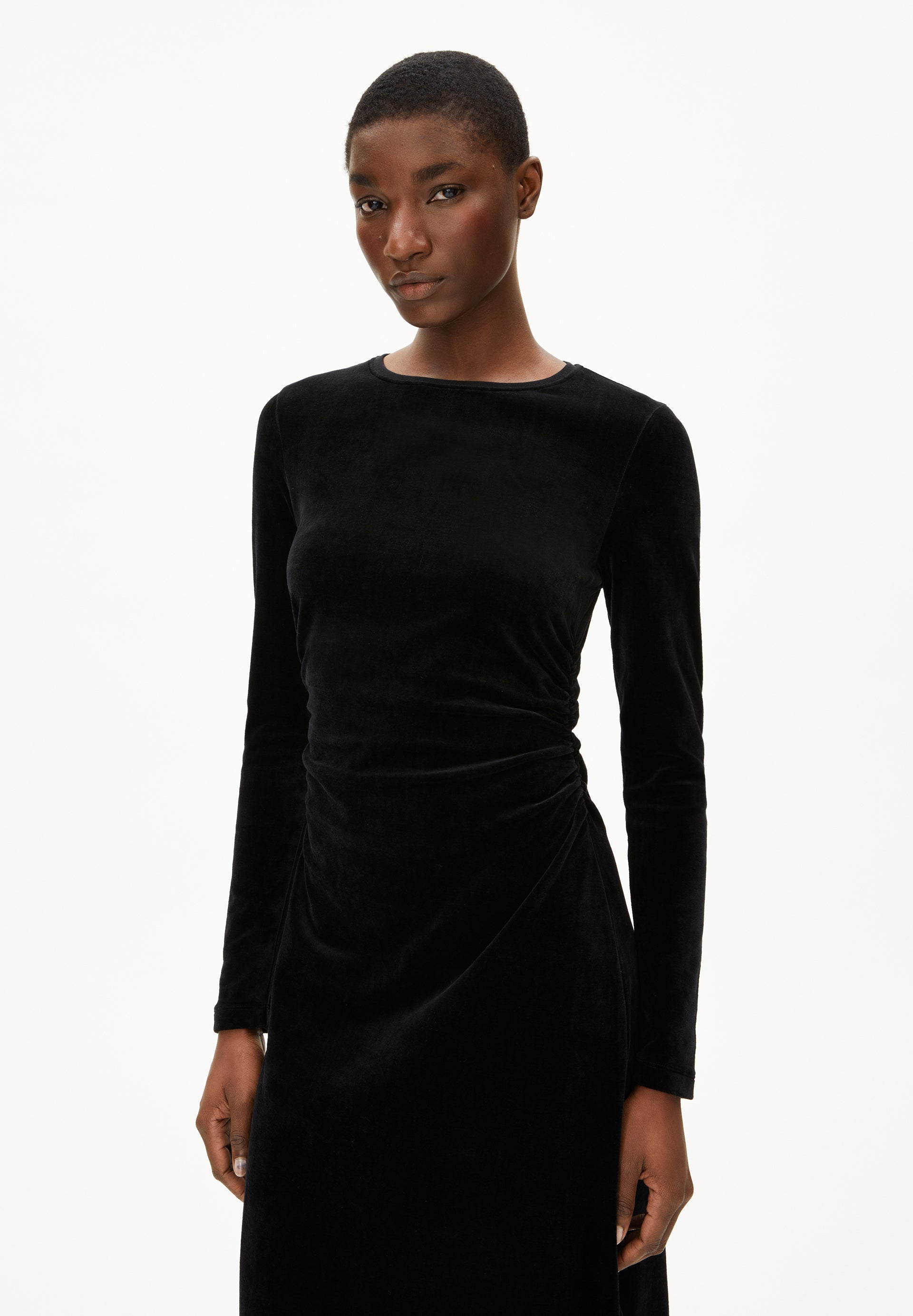 ADAAJA VELVET | Jerseykleid aus Bio-Baumwoll Mix - schwarz (M) Image