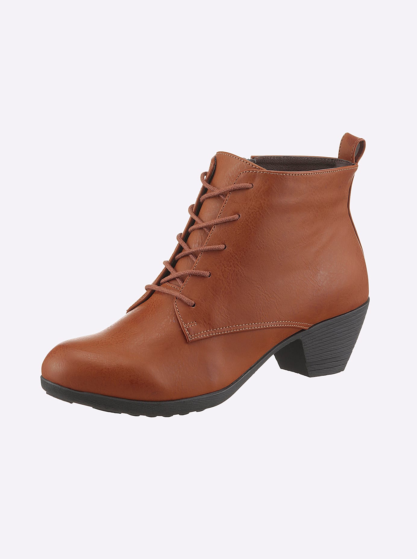 Stiefelette ANDREA CONTI, Damen, Gr. 39, braun (cognac), Lederimitat, Schuhe Stiefelette