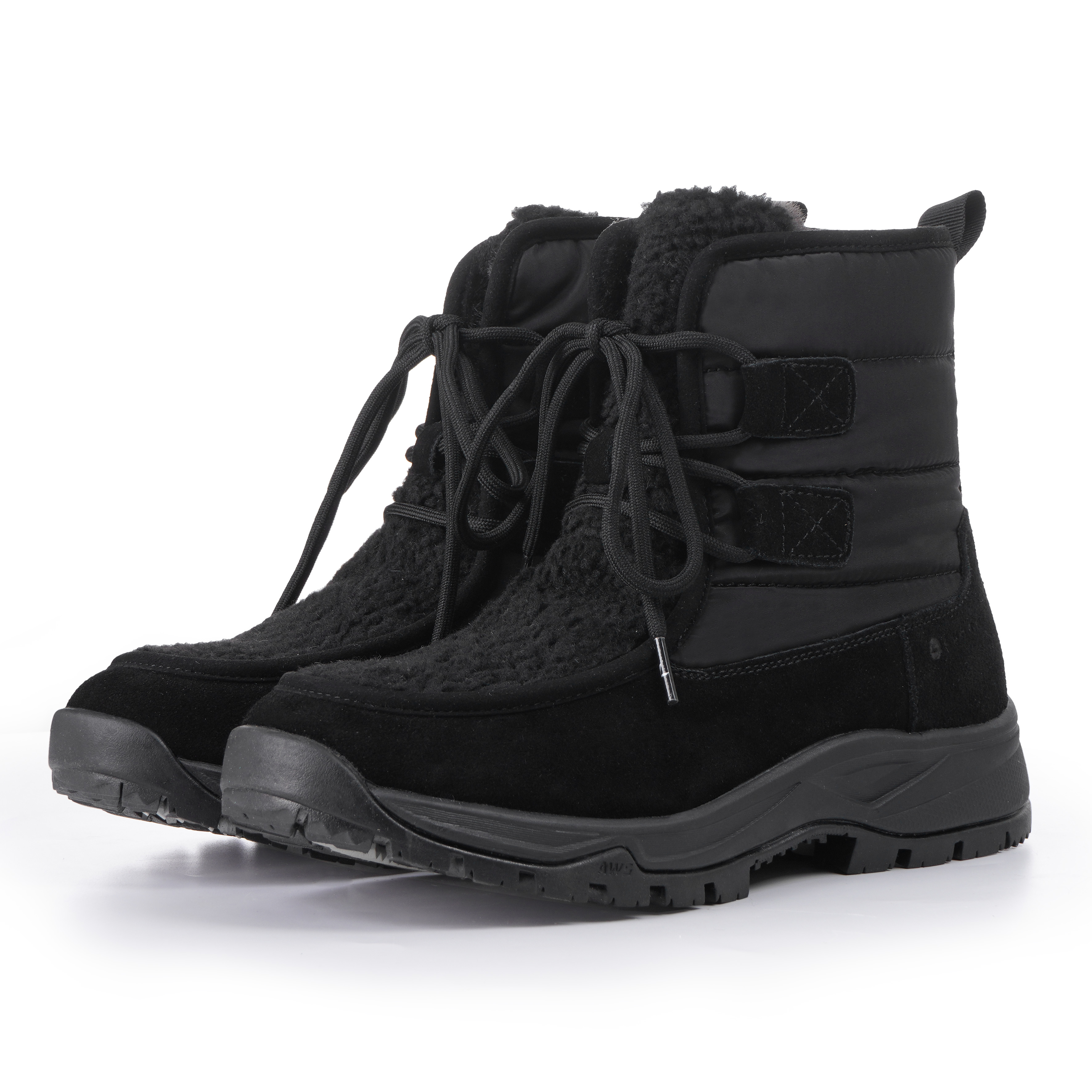 Winterboots LUHTA "HOHTAVA MS", Damen, Gr. 39, basic schwarz, Leder, Textil, Schuhe Winterboots, Winterschuhe, Winterstiefel, Snowboots, gefüttert