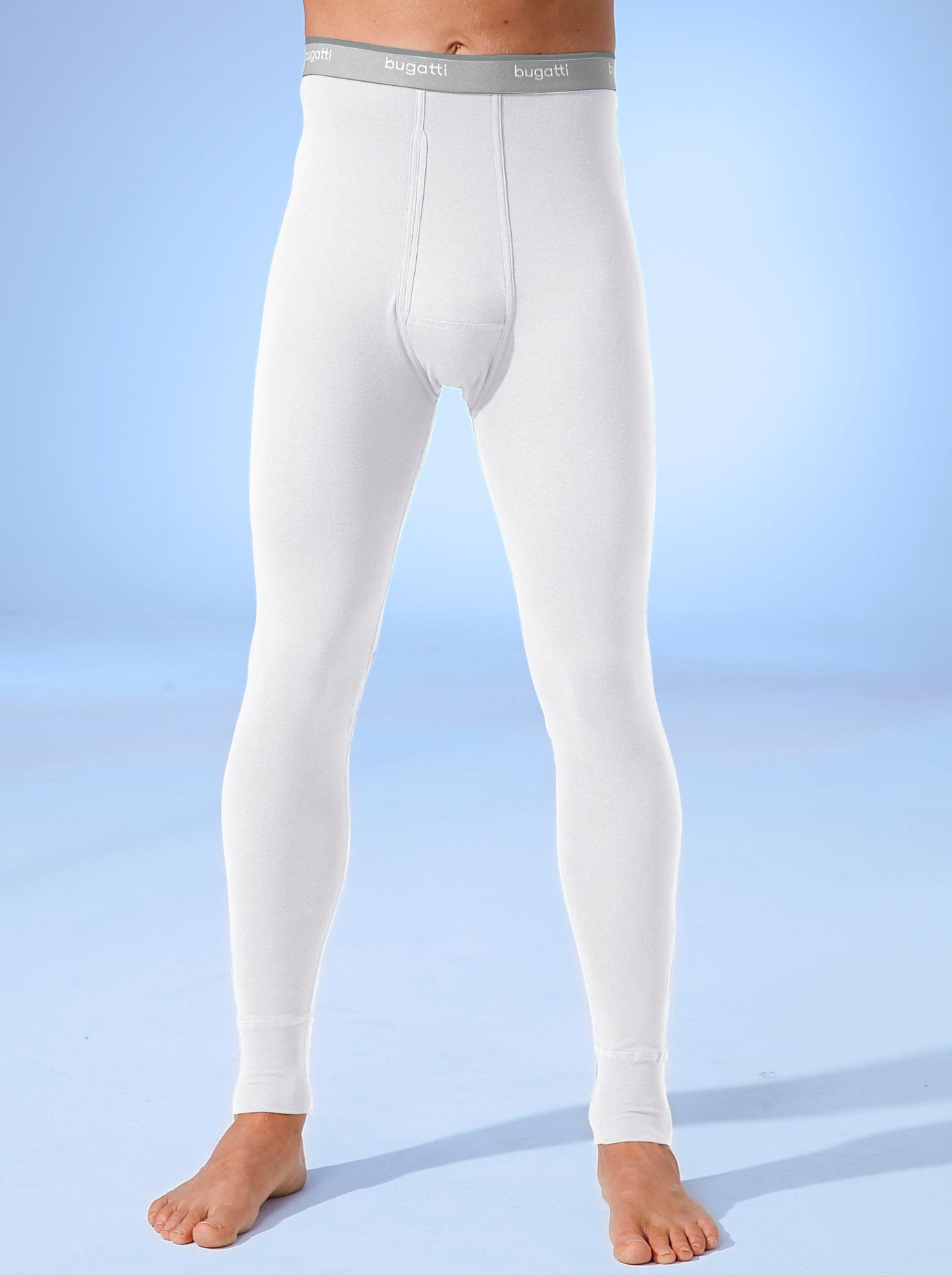 Lange Unterhose BUGATTI, Herren, Gr. 12, weiß, 100% Baumwolle, Unterhosen Image