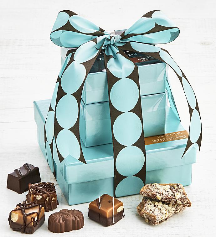 V Chocolate Artisan Tower, Food Assortments, Chocolates & Sweets by Simply Chocolate