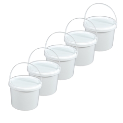 Eimer Deckel lebensmittelecht 3,3 L Liter leer weiß Henkel Kunststoff Set 40 Stück Image