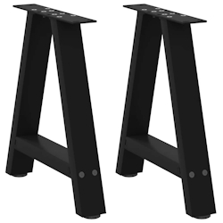 vidaXL Couchtischbeine A-Form 2 Stk. Schwarz 38x(42-43) cm Stahl Image