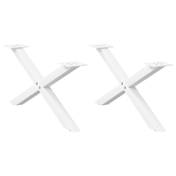 vidaXL Couchtischbeine X-Form 2 Stk. Weiß 70x(30-31) cm Stahl Image