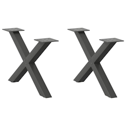 vidaXL Couchtischbeine X-Form 2 Stk. Anthrazit 60x(30-31) cm Stahl Image