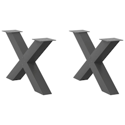 vidaXL Couchtischbeine X-Form 2 Stk. Anthrazit 70x(42-43) cm Stahl Image