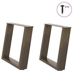 vidaXL Couchtischbeine U-Form 2 Stk. Naturstahl 50x(42-43) cm Stahl Image