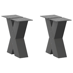 vidaXL Couchtischbeine X-Form 2 Stk. Anthrazit 40x(30-31) cm Stahl Image